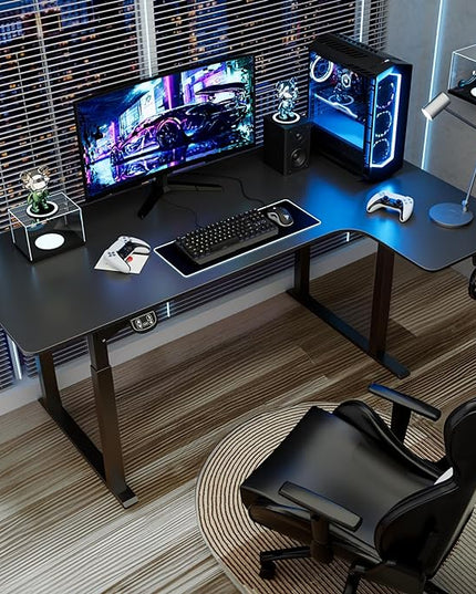 Dripex Standing Desk, 63"/ 71" L Shaped Desk Adjustable Height, Electric Corner Stand Up Desk Large Home Office Desk Computer Workstation, Dual Motor Sit Stand Desk 4 Legs, Super Stable - LeafyLoom