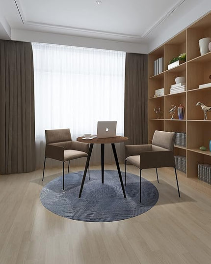 Round Modern Wooden Dining Table Cocktail Table with Aluminum Legs for Kitchen Living Room Leisure Coffee Table, Light, Self-Assembly,27.6"*29.5" (W*H) - LeafyLoom