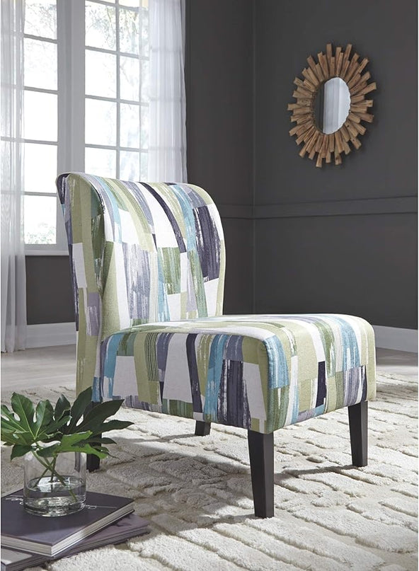 Signature Design by Ashley Triptis Abstract Print Contemporary Accent Chair, Green, Blue & White - LeafyLoom