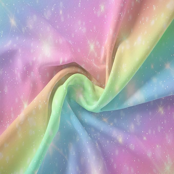 NINENINE Pink Rainbow Bedding Set Girls Bedding Set King for Girls Boys Women Soft Microfiber Stars Glitter Bedding Comforter Set -includes 1 Comforter with Matching Pillowcases…… - LeafyLoom