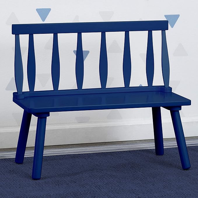 Delta Children Windsor Bench, Navy - LeafyLoom