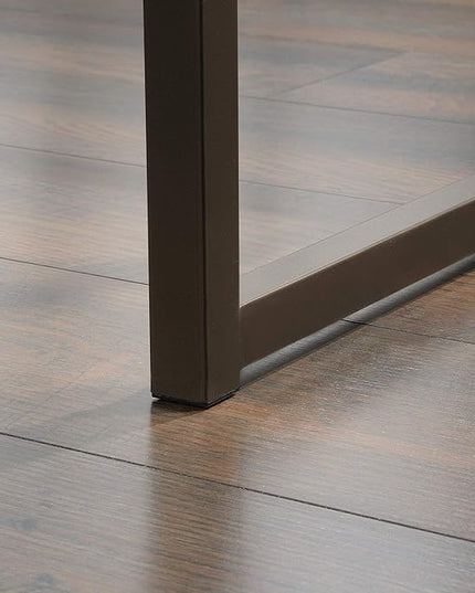 Sauder Manhattan Gate L-Shaped Desk, Mystic Oak finish - LeafyLoom