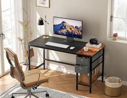HOMIDEC Office Desk, Computer Desk with Drawers 40" Study Writing Desks for Home with Storage Shelves, Desks & Workstations for Home Office Bedroom - LeafyLoom