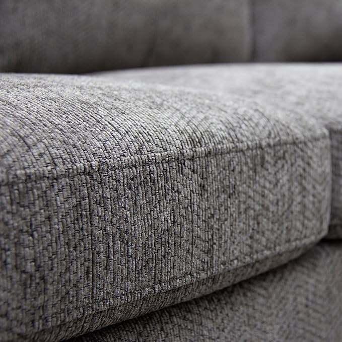 L-Shape Modular Sectional Sofa Chaise Cup Holders and Storage Ottoman, 4-Seater Upholstered Corner Couch for Apartment, Home Living Room Furniture Sets, Light Grey - LeafyLoom