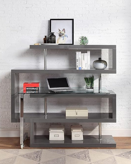 NicBex Kimberly-DW-00028-LWJ Home Office Desks, 55"x24"x54", Gray - LeafyLoom