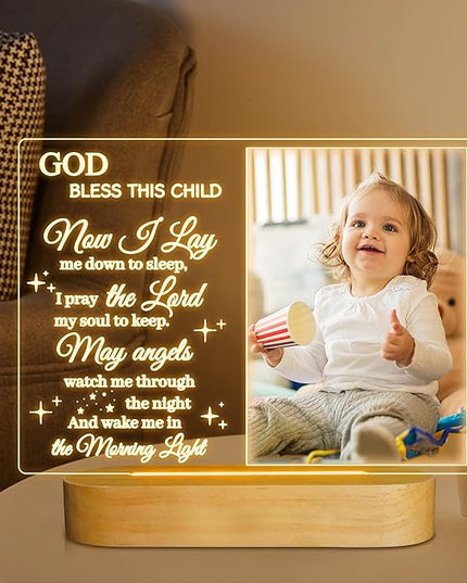Attivolife Light up Picture Frame for Baby, Acrylic Photo Frame 3.5x5'' with LED Warm Night Light Desktop Decor Keepsake, Creative Gifts for Darling Birthday Newborn Birth Nursery Party Anniversary - LeafyLoom