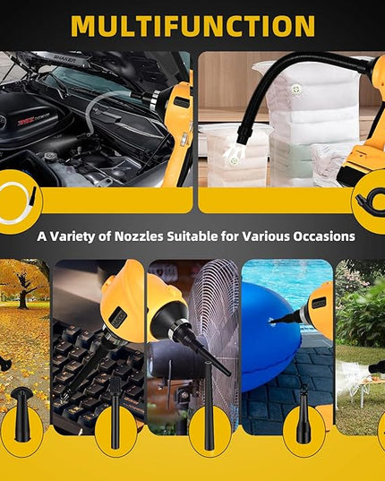 Cordless Dust Blower for Dewalt 20V Battery, Brushless Handheld Leaf Blower Compressed Air Duster 447 MPH for Garages Workshop Sawmill Room Home Cleaning(Battery Not Included) - LeafyLoom