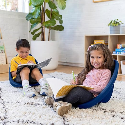 ECR4Kids Leaf Floor Seat, Rocker Chair, Navy, 6-Piece - LeafyLoom