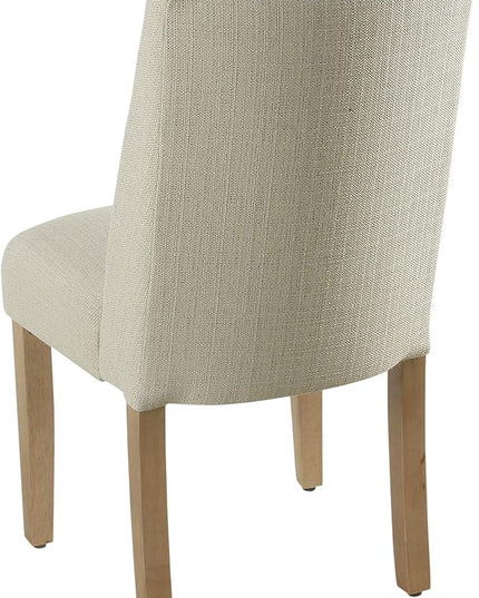 HomePop Dining Chair, Linen Cream (Single Pack) - LeafyLoom