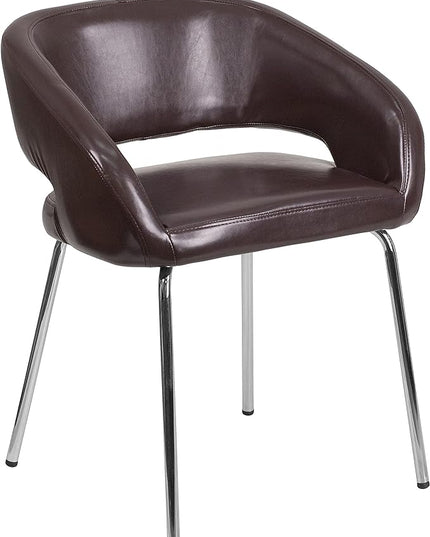 Flash Furniture Fusion Series Contemporary Brown LeatherSoft Side Reception Chair - LeafyLoom
