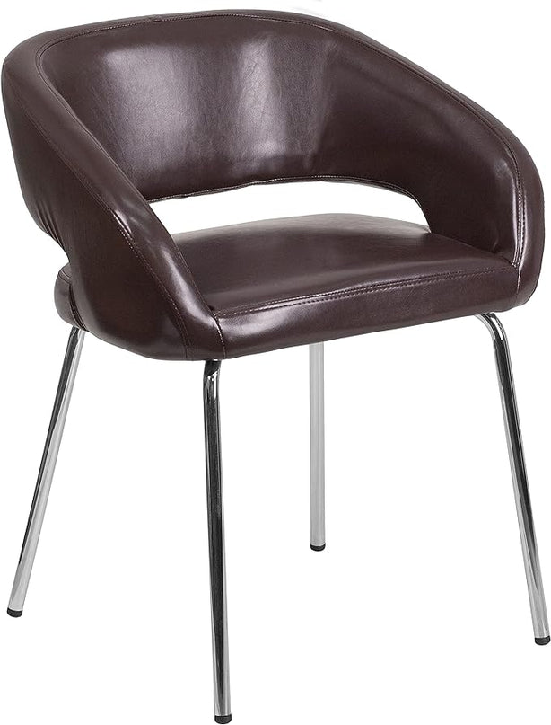 Flash Furniture Fusion Series Contemporary Brown LeatherSoft Side Reception Chair - LeafyLoom