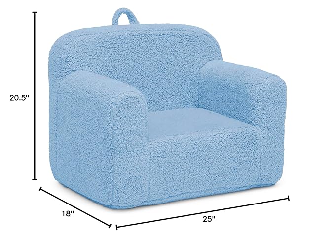 Delta Children Cozee Sherpa Chair, Powder Blue - LeafyLoom