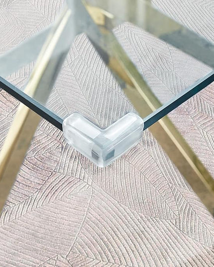 NicBex Rectangular Glass Dining Table Contemporary Square Clear Dining Tempered Glass Table with Gold Finish Stainless Steel Legs for Kitchen Dining Living Meeting Room Banquet Hall, Gold - LeafyLoom