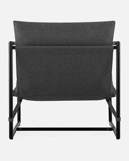 ZINUS Aidan Sling Accent Chair / Metal Framed Armchair with Shredded Foam Cushioning, Dark Grey - LeafyLoom
