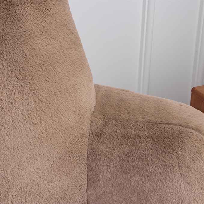 A Nice Night Faux Fur Reading Pillow Bed Wedge Large Adult Children Backrest with Arms Back Support for Sitting Up in Bed/Couch for Bedrest,Khaki - LeafyLoom