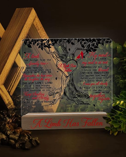 Memorial Gifts for Loss of Mom, Mother, Father, Dad, Husband Loved Ones | in Loving Memory of Loved One Gifts| Sympathy Gifts for Loss | Bereavement Gift Idea | Memory Night Light | Cardinal - LeafyLoom
