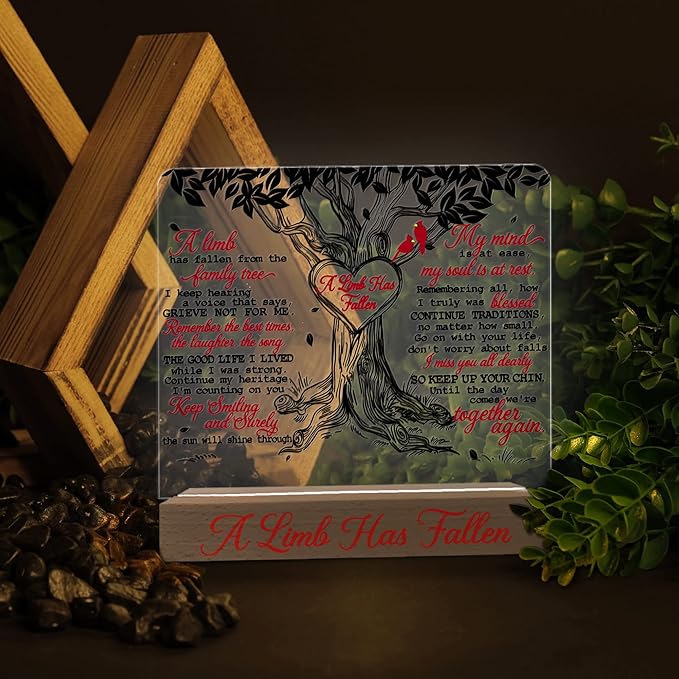 Memorial Gifts for Loss of Mom, Mother, Father, Dad, Husband Loved Ones | in Loving Memory of Loved One Gifts| Sympathy Gifts for Loss | Bereavement Gift Idea | Memory Night Light | Cardinal - LeafyLoom