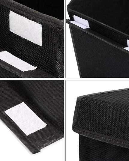 popoly Large Toy Box Chest Storage with Flip-Top Lid, Collapsible Kids Storage Boxes Container Bins for Toys, Playroom Organizers, 25"x13" x16" (Linen Black) - LeafyLoom
