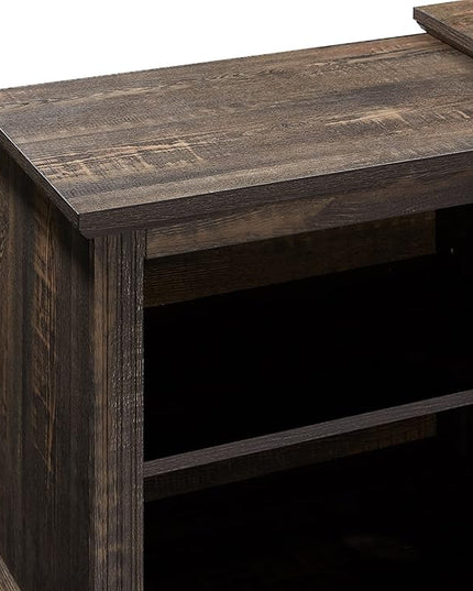 Rockpoint 70inch Classical TV Stand Storage Media Console Entertainment Center for TVs up to 80,Rustic Brown - LeafyLoom