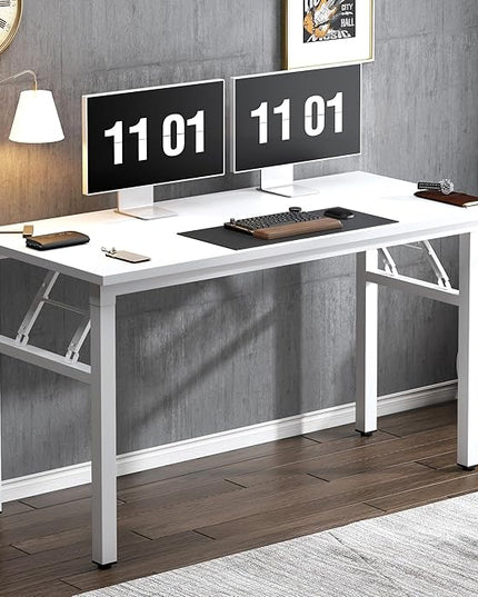 Need 47 inches Computer Desk Office Desk Folding Table with BIFMA Certification Computer Table Workstation, White AC5DW-120 - LeafyLoom