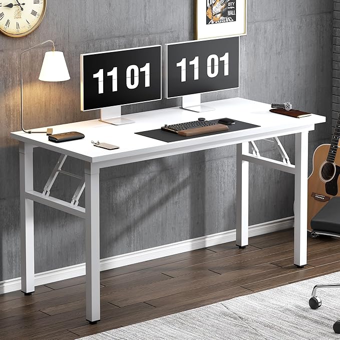 Need 47 inches Computer Desk Office Desk Folding Table with BIFMA Certification Computer Table Workstation, White AC5DW-120 - LeafyLoom