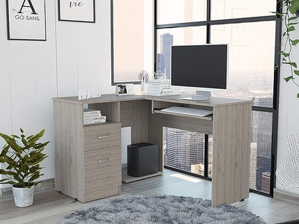 NicBex Kimberly-DW-00011-LWJ Home Office Desks, 47.2"x41.3"x47.2", Light Gray - LeafyLoom