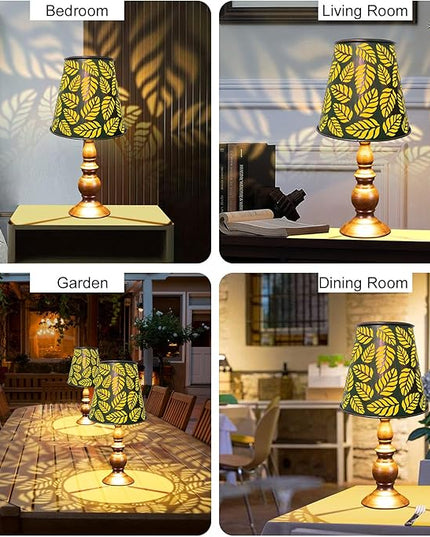 pearlstar Solar Table Lamps Bedside Lamps - Leaf Garden Waterproof Cordless Solar Table Lamps for Patio Garden Pathway Yard - LeafyLoom