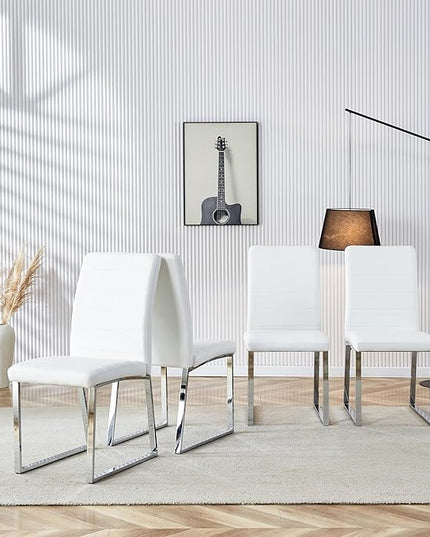 NicBex Haerin-SD-00385-LWJ Dining Chairs, 16.1"x21.3"x36.6", White - LeafyLoom