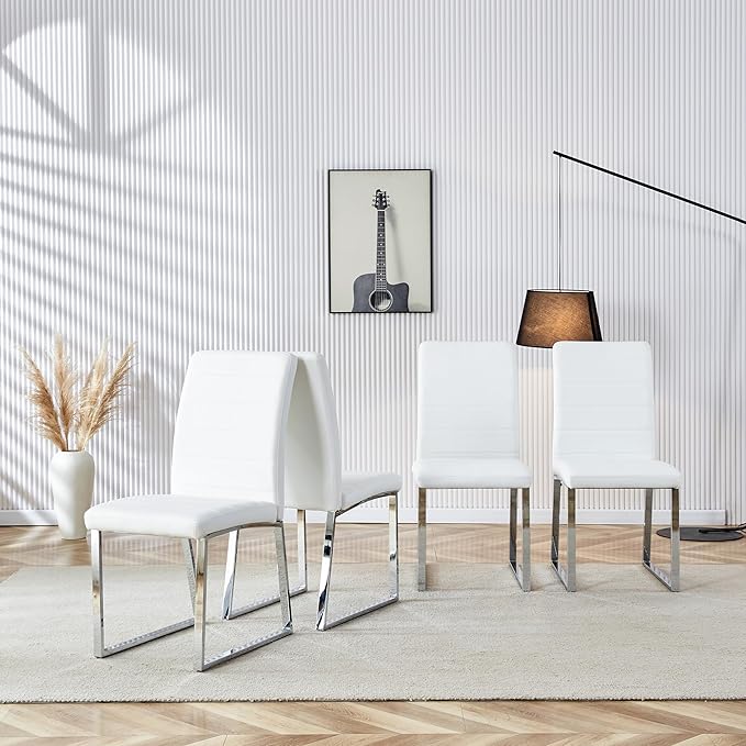 NicBex Haerin-SD-00385-LWJ Dining Chairs, 16.1"x21.3"x36.6", White - LeafyLoom