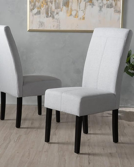 Christopher Knight Home Pertica Fabric Dining Chair (Set Of 2),Wood, Light Grey - LeafyLoom