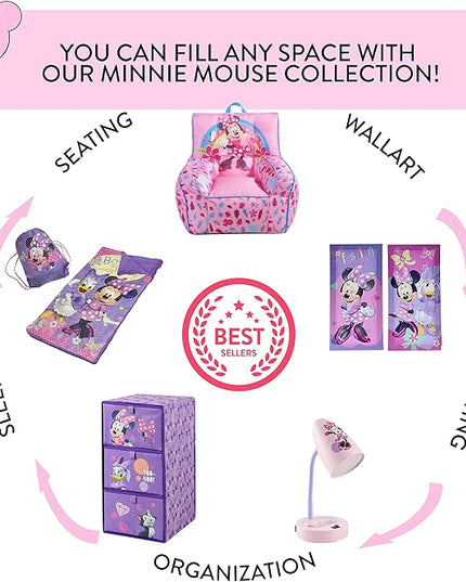 Idea Nuova Minnie Mouse Figural Sherpa Trim Bean Bag Chair, Small, Pink - LeafyLoom