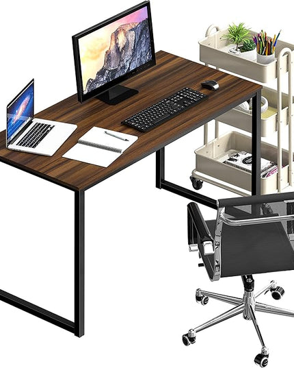 SHW Home Office 40-Inch Computer Desk, Walnut - LeafyLoom
