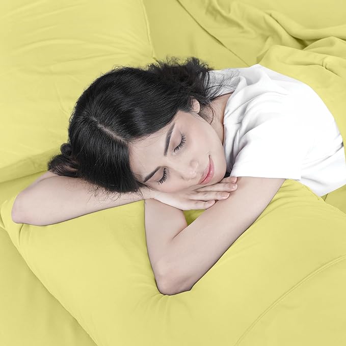 Utopia Bedding King Bed Sheets Set - 4 Piece Bedding - Brushed Microfiber - Shrinkage and Fade Resistant - Easy Care (King, Yellow) - LeafyLoom