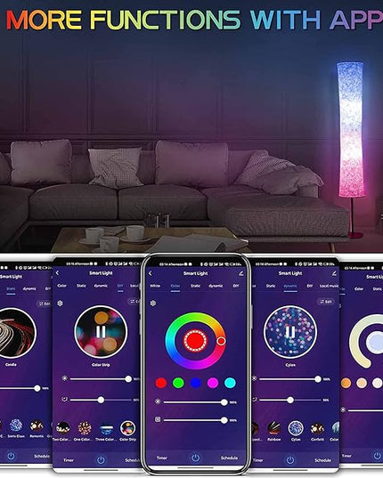 BLUEYE Floor Lamp,RGBCW 2700K-6500K,APP & Remote&Smart Voice Control, 2 X 60W Equivalent, No Hub Required,Compatible with Alexa Google Assistant, 60'' Standing Lamp for Bedroom, Similar Fabric - LeafyLoom