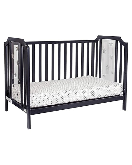 Suite Bebe Celeste 3 in 1 Convertible Island Crib Wood and Acrylic, Black - LeafyLoom