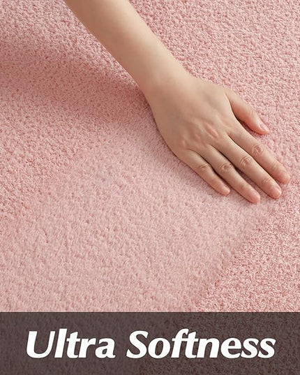 Round Area Rugs for Bedroom Living Room, 4x4 Pink Super Soft Comfy Thickened Memory-Foam Indoor Circle Carpets, Modern Aesthetic Minimalist Carpet for Boys Girls Adults Nursery Home Décor - LeafyLoom