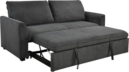 3 in 1 Oversized Convertible Loveseat Sleeper Sofa Bed,Soft Corduroy Upholstered Queen Love Seats Sofabed W/Pull Out Sleep Couch,Comfortable Cushions and Padded Armrests for Living Room - LeafyLoom