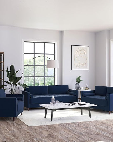 Lifestyle Solutions Lexington Armchair, Navy Blue - LeafyLoom