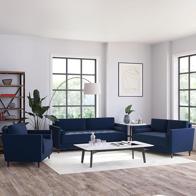 Lifestyle Solutions Lexington Armchair, Navy Blue - LeafyLoom