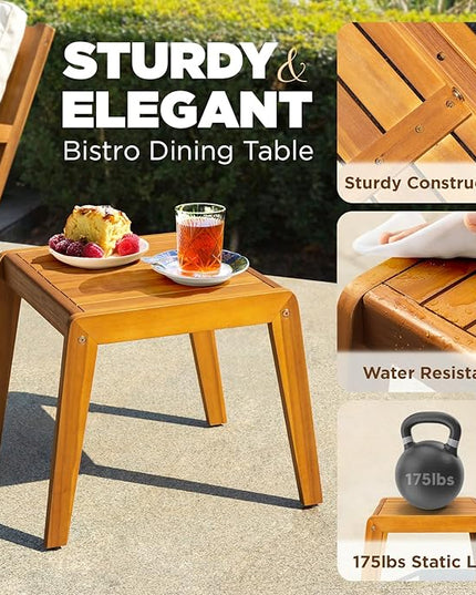 Solid Wood Louis Chairs Set of 2 with End Table, Onesize, Rocking Design - LeafyLoom