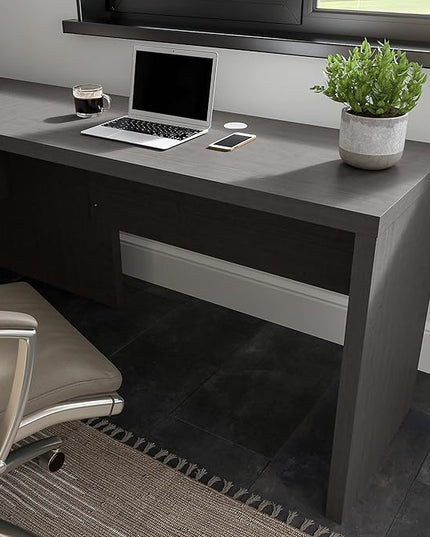 Bush Business Furniture Echo Desk Return/Bridge, Charcoal Maple - LeafyLoom