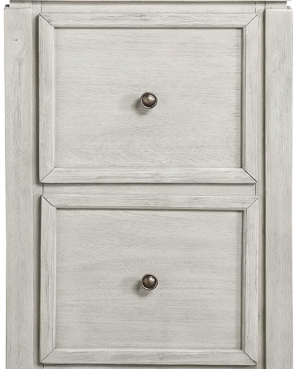 OSP Home Furnishings Designs Baton Rouge 2 Drawer File Cabinet with Rustic Design and Metal Accents, Champagne Oak - LeafyLoom