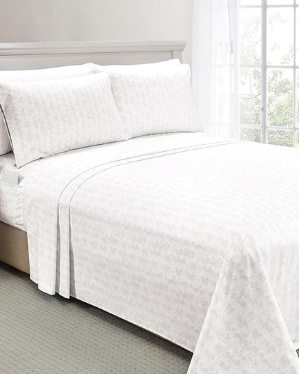 Elegant Comfort Softest and Coziest 6-Piece Sheet Set - 1500 Premium Hotel Quality Microfiber - Deep Pocket, Wrinkle Resistant 6-Piece Wave Pattern Bed Sheet Set, King, Wave Beige - LeafyLoom