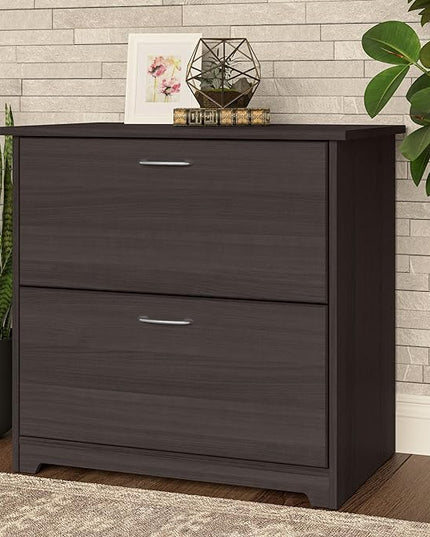 Bush Business Furniture Cabot 2 Drawer Lateral File Cabinet | Letter, Legal, and A4-size Document Storage for Home Office, 32W, Heather Gray - LeafyLoom