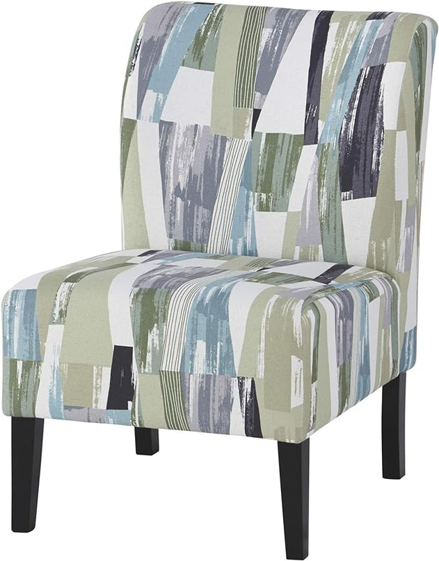 Signature Design by Ashley Triptis Abstract Print Contemporary Accent Chair, Green, Blue & White - LeafyLoom