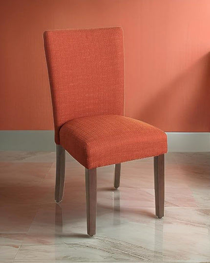 HomePop Parsons Classic Upholstered Accent Dining Chair, Single Pack, Orange - LeafyLoom