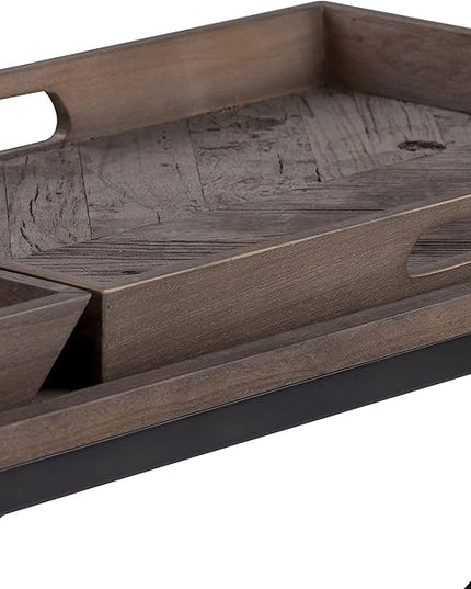 SIMPLIHOME Damien SOLID ELM WOOD 50 Inch Wide Console Table in Distressed Natural Elm, For the Living room, Entryway and Bedroom - LeafyLoom