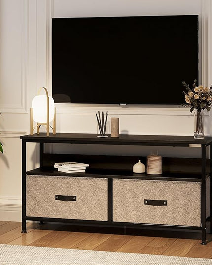 IDEALHOUSE Dresser TV Stand 50 Inch Entertainment Center with Storage TV Stand for Bedroom Small TV Stand Dresser with Drawers and Shelves, TV & Media Console Table Furniture for Living Room, Grey - LeafyLoom