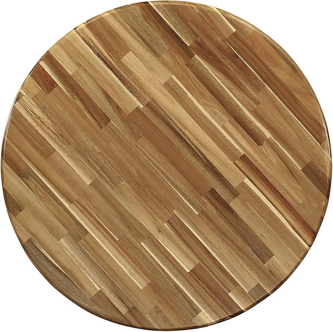 East West Furniture ANGA5-ANA-03 5 Piece Dining Set for 4 Includes a Round Kitchen Table with Pedestal and 4 Brown Linen Fabric Upholstered Parson Chairs - LeafyLoom