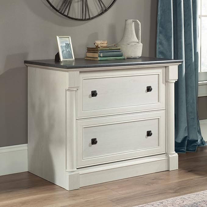 Sauder Palladia Lateral File, L: 36.81" x W: 22.01" x H: 29.61", Glacier Oak - LeafyLoom